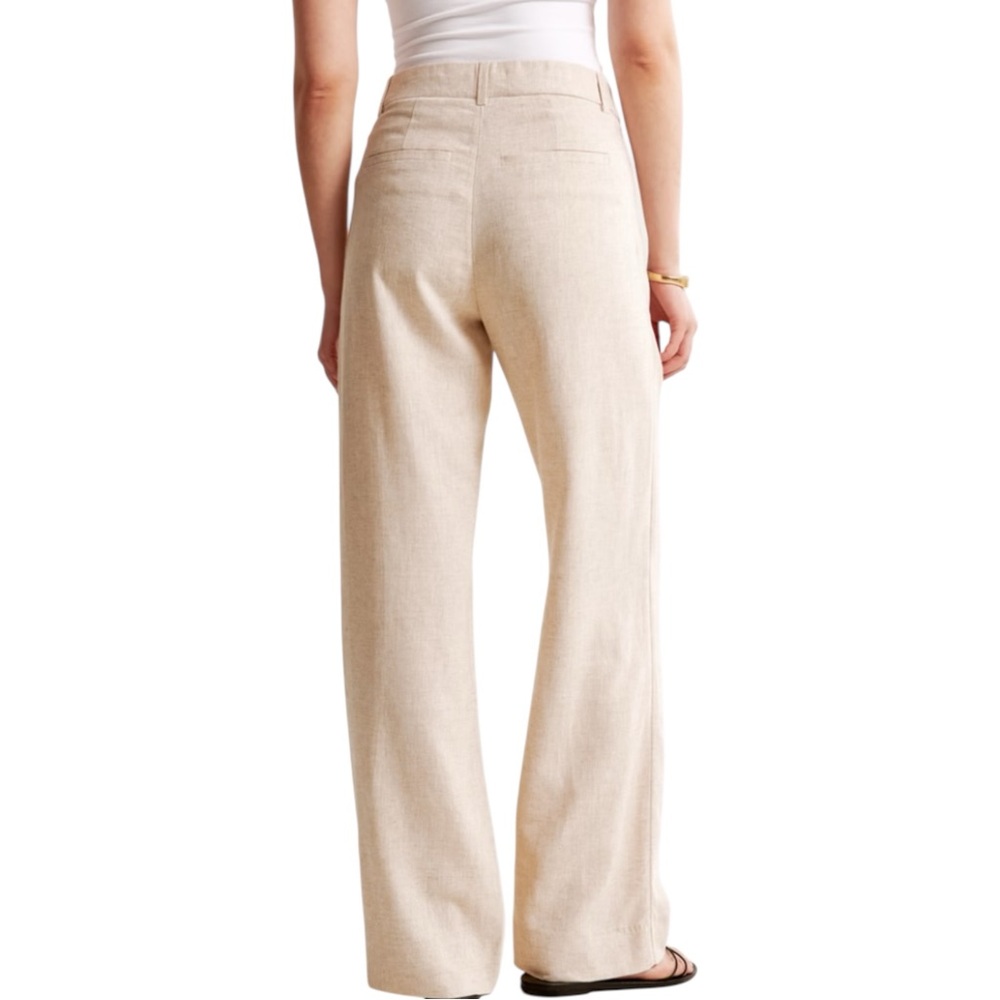 NWT Abercrombie & Fitch A&F Sloane Low Rise Tailored Linen-Blend Pant 32/14L - Picture 4 of 11
